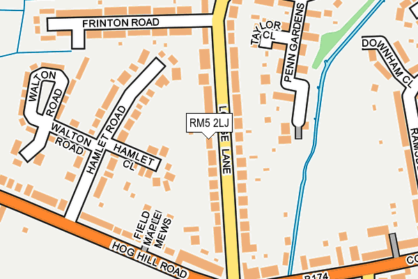 RM5 2LJ map - OS OpenMap – Local (Ordnance Survey)