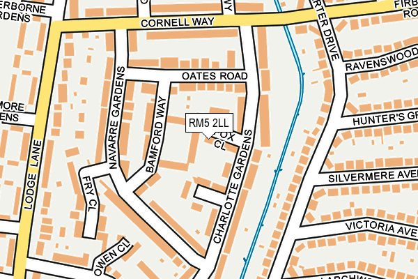 RM5 2LL map - OS OpenMap – Local (Ordnance Survey)