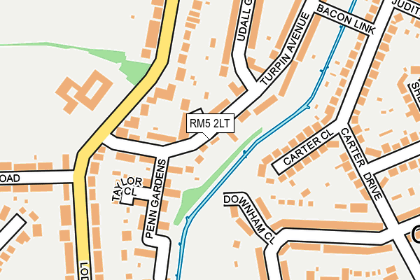 RM5 2LT map - OS OpenMap – Local (Ordnance Survey)