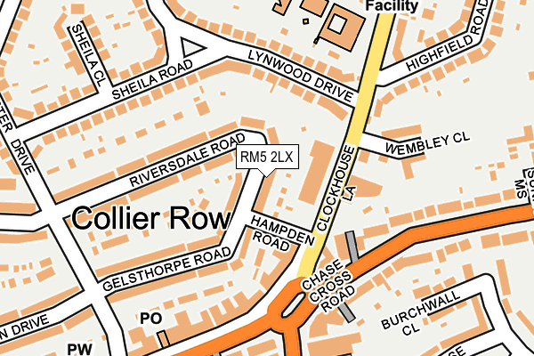 RM5 2LX map - OS OpenMap – Local (Ordnance Survey)