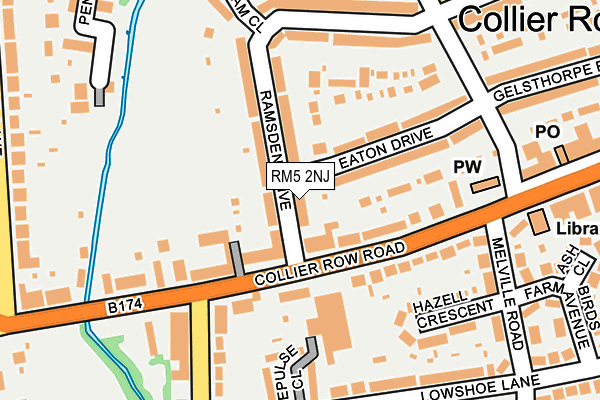 RM5 2NJ map - OS OpenMap – Local (Ordnance Survey)