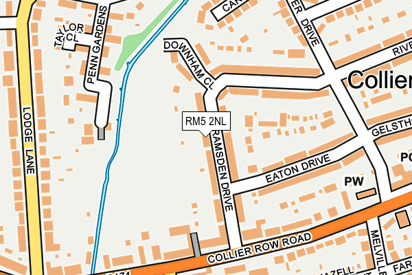 RM5 2NL map - OS OpenMap – Local (Ordnance Survey)