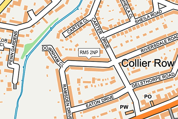 RM5 2NP map - OS OpenMap – Local (Ordnance Survey)