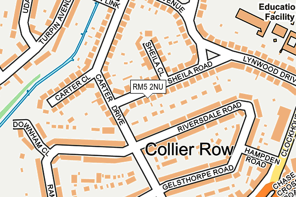 RM5 2NU map - OS OpenMap – Local (Ordnance Survey)