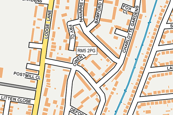 RM5 2PG map - OS OpenMap – Local (Ordnance Survey)