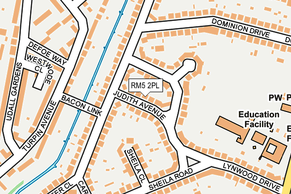 RM5 2PL map - OS OpenMap – Local (Ordnance Survey)