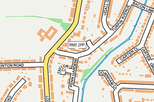 RM5 2PP map - OS OpenMap – Local (Ordnance Survey)