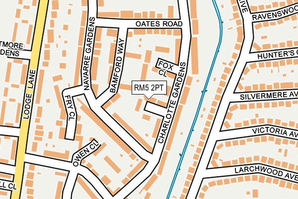 RM5 2PT map - OS OpenMap – Local (Ordnance Survey)