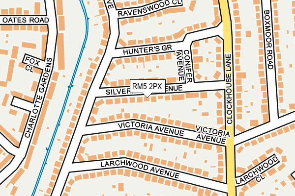 RM5 2PX map - OS OpenMap – Local (Ordnance Survey)