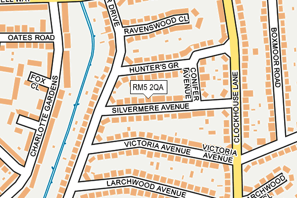 RM5 2QA map - OS OpenMap – Local (Ordnance Survey)