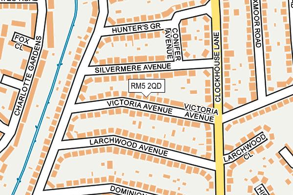 RM5 2QD map - OS OpenMap – Local (Ordnance Survey)