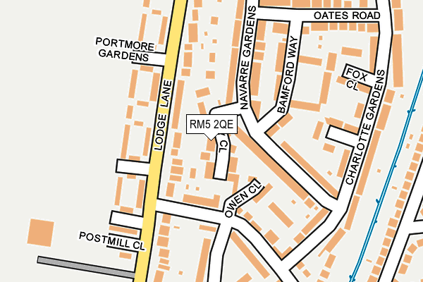RM5 2QE map - OS OpenMap – Local (Ordnance Survey)