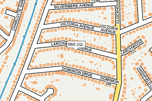 RM5 2QL map - OS OpenMap – Local (Ordnance Survey)