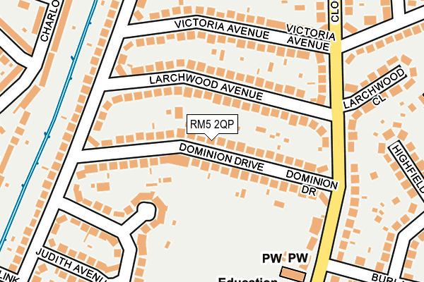 RM5 2QP map - OS OpenMap – Local (Ordnance Survey)