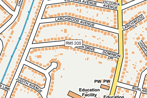 RM5 2QS map - OS OpenMap – Local (Ordnance Survey)