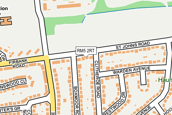 RM5 2RT map - OS OpenMap – Local (Ordnance Survey)