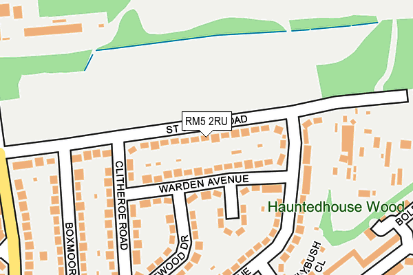 RM5 2RU map - OS OpenMap – Local (Ordnance Survey)