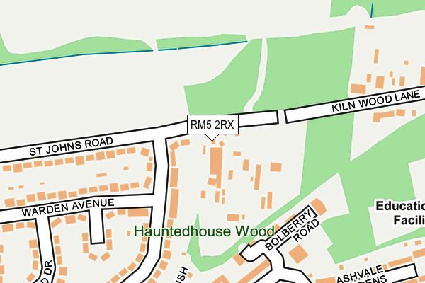 RM5 2RX map - OS OpenMap – Local (Ordnance Survey)