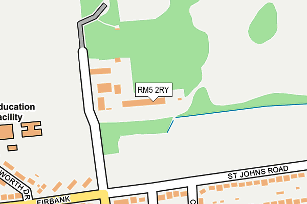 RM5 2RY map - OS OpenMap – Local (Ordnance Survey)