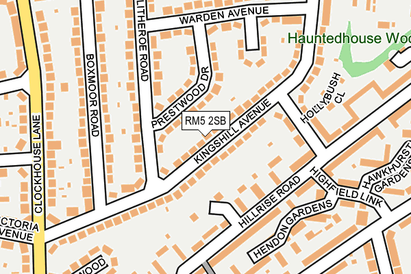 RM5 2SB map - OS OpenMap – Local (Ordnance Survey)