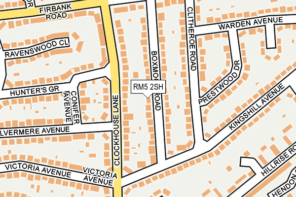 RM5 2SH map - OS OpenMap – Local (Ordnance Survey)