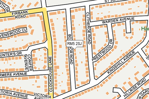 RM5 2SJ map - OS OpenMap – Local (Ordnance Survey)