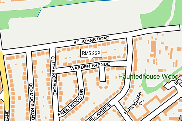 RM5 2SP map - OS OpenMap – Local (Ordnance Survey)