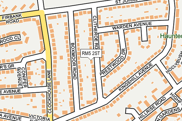 RM5 2ST map - OS OpenMap – Local (Ordnance Survey)