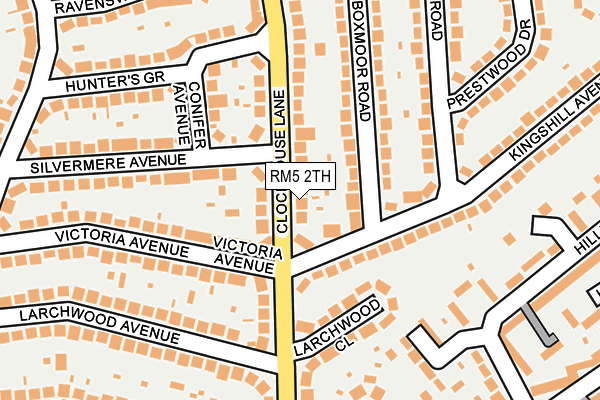 RM5 2TH map - OS OpenMap – Local (Ordnance Survey)