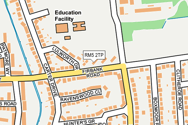 RM5 2TP map - OS OpenMap – Local (Ordnance Survey)