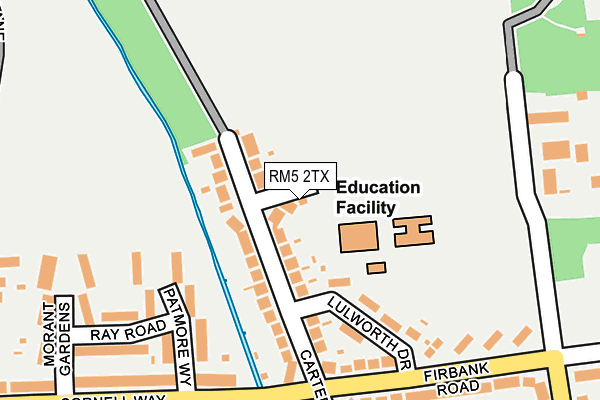 RM5 2TX map - OS OpenMap – Local (Ordnance Survey)