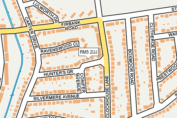 RM5 2UJ map - OS OpenMap – Local (Ordnance Survey)