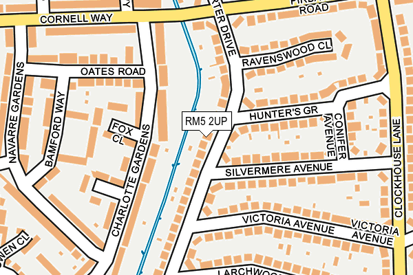 RM5 2UP map - OS OpenMap – Local (Ordnance Survey)