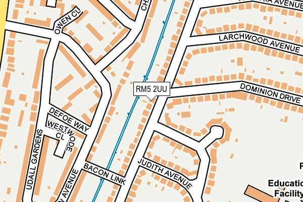 RM5 2UU map - OS OpenMap – Local (Ordnance Survey)
