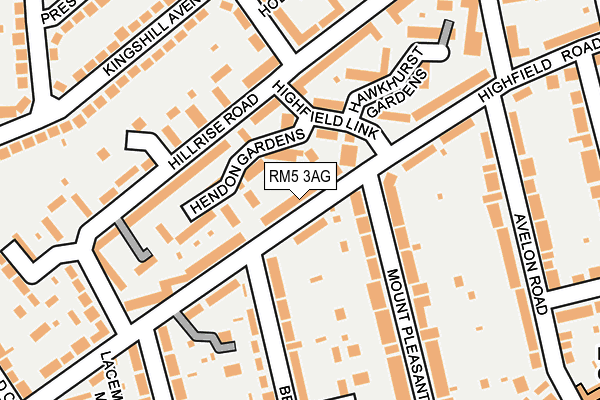 RM5 3AG map - OS OpenMap – Local (Ordnance Survey)