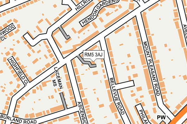RM5 3AJ map - OS OpenMap – Local (Ordnance Survey)