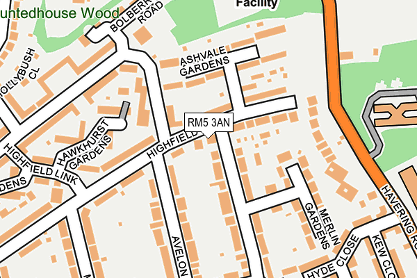 RM5 3AN map - OS OpenMap – Local (Ordnance Survey)