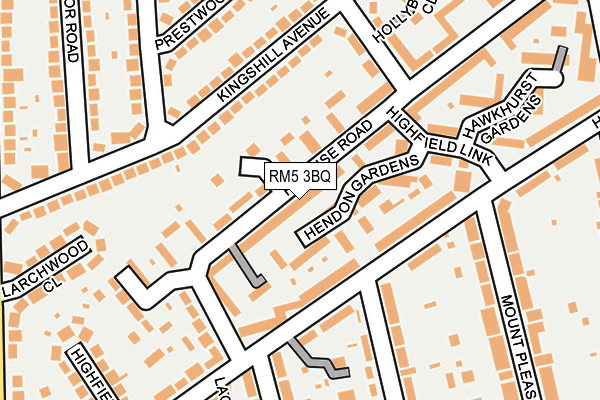 RM5 3BQ map - OS OpenMap – Local (Ordnance Survey)