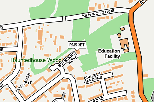 RM5 3BT map - OS OpenMap – Local (Ordnance Survey)