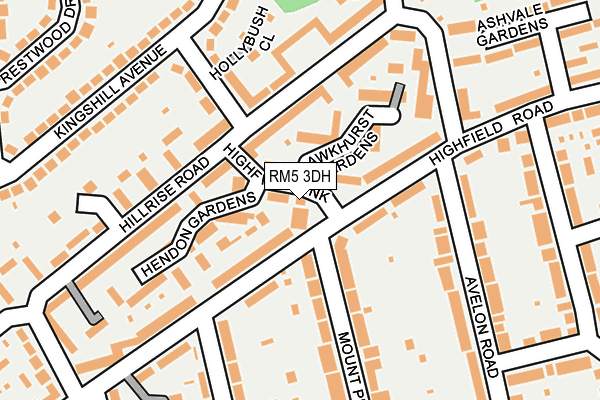 RM5 3DH map - OS OpenMap – Local (Ordnance Survey)