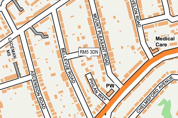 RM5 3DN map - OS OpenMap – Local (Ordnance Survey)