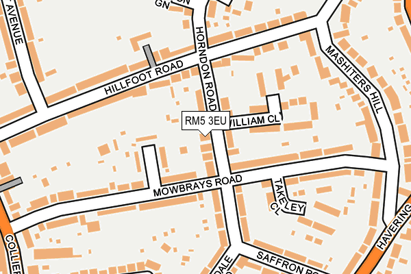 RM5 3EU map - OS OpenMap – Local (Ordnance Survey)