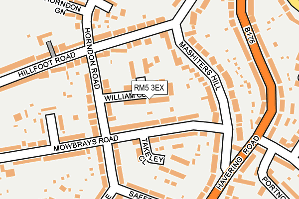 RM5 3EX map - OS OpenMap – Local (Ordnance Survey)