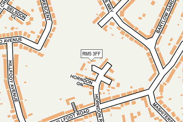 RM5 3FF map - OS OpenMap – Local (Ordnance Survey)