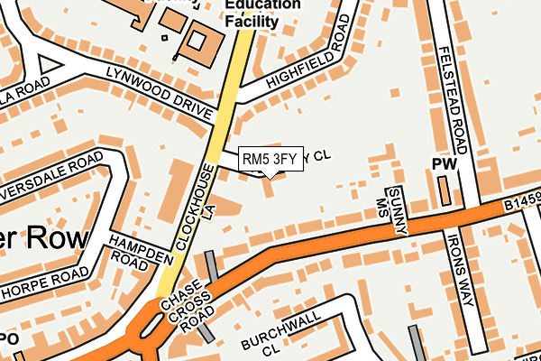 RM5 3FY map - OS OpenMap – Local (Ordnance Survey)