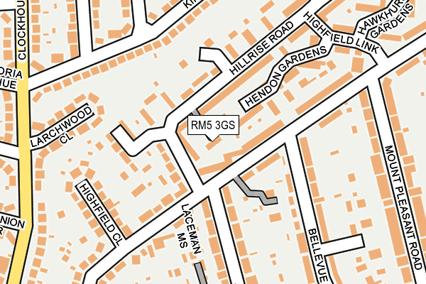 RM5 3GS map - OS OpenMap – Local (Ordnance Survey)