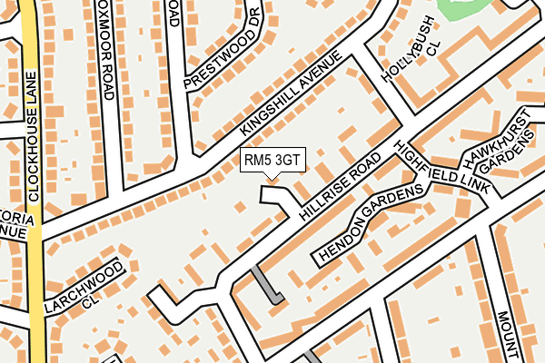 RM5 3GT map - OS OpenMap – Local (Ordnance Survey)