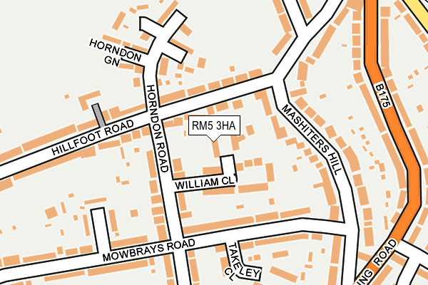 RM5 3HA map - OS OpenMap – Local (Ordnance Survey)
