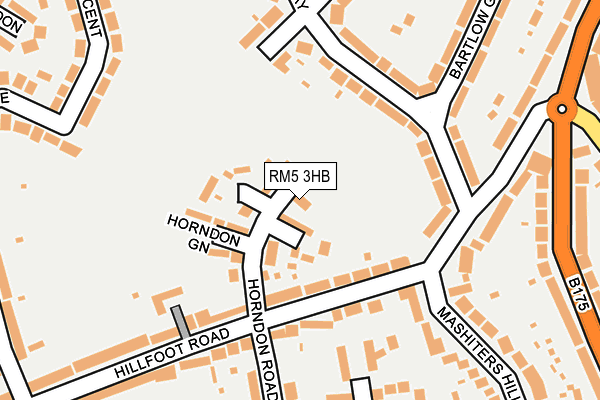 RM5 3HB map - OS OpenMap – Local (Ordnance Survey)