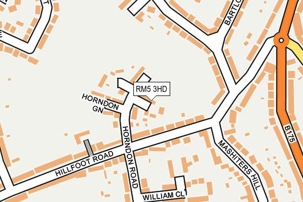 RM5 3HD map - OS OpenMap – Local (Ordnance Survey)